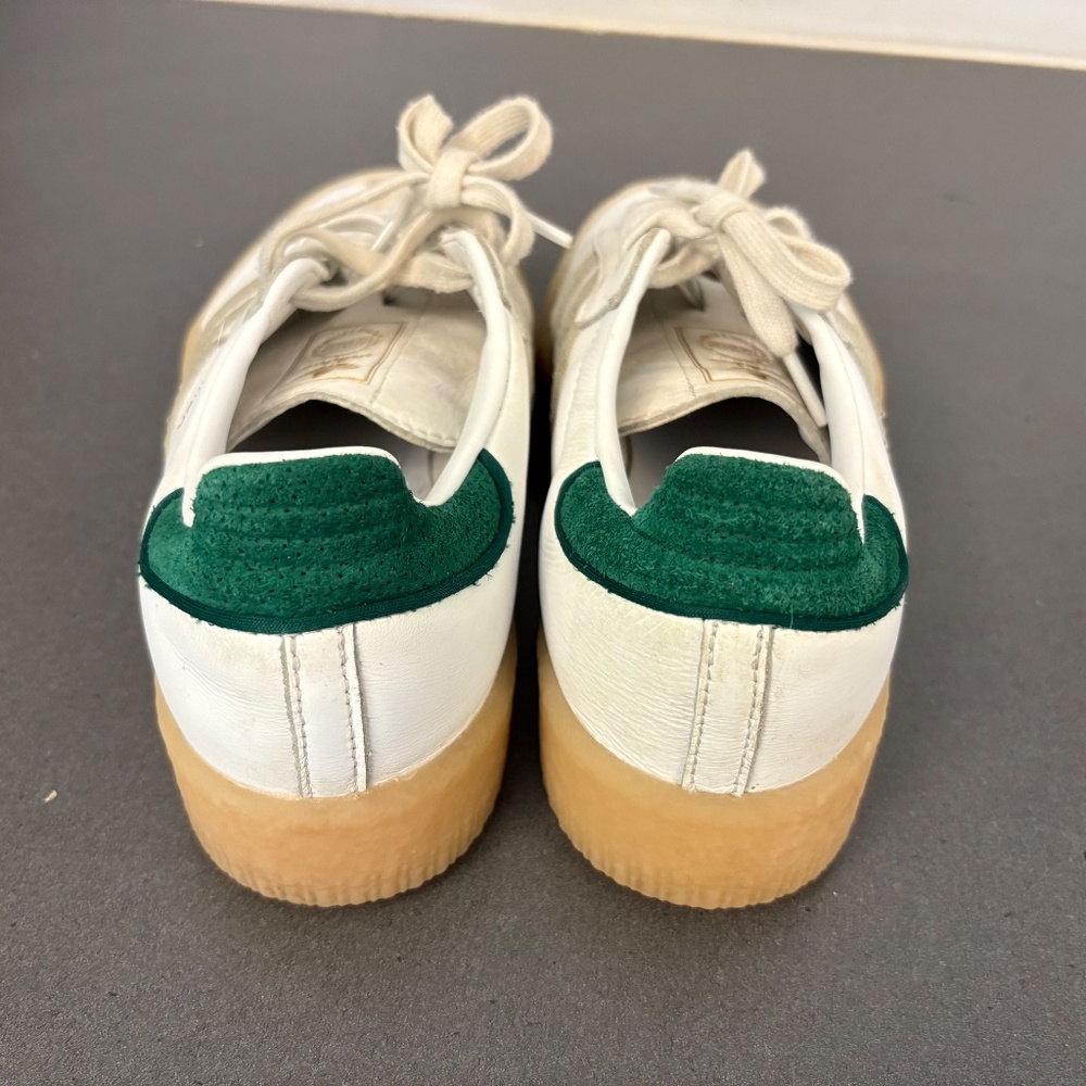 Adidas Originals Sambae Leather Womens 8.5 Sneakers 'Off White Green' IF7162 - Picture 9 of 13